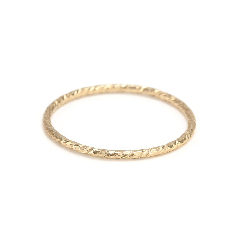 Metal Stamping Blanks Gold Filled Sparkle Texture Stacking Ring, SIZE 9
